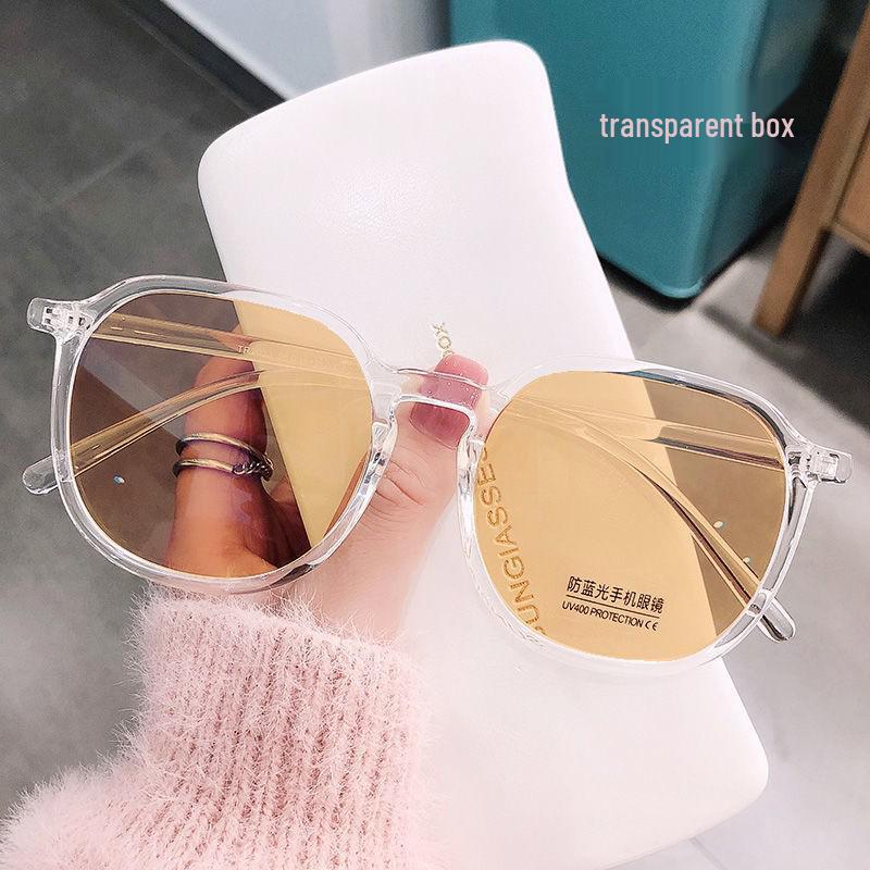 Lichtempfindliche, farbwechselnde Anti-Blaulicht-Brille mit großem Rahmen für Damen mit Sehstärke