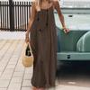 Womens Knit Backless Sleeveless Maxi Dress Loose Fit Casual Lounge Wear Home Street Outfit Fall 2025