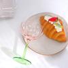 French Style Flower Shape Goblet Gradient-Colored Tall Foot Wine Cup Creative Ice Cream Cup  Bar
