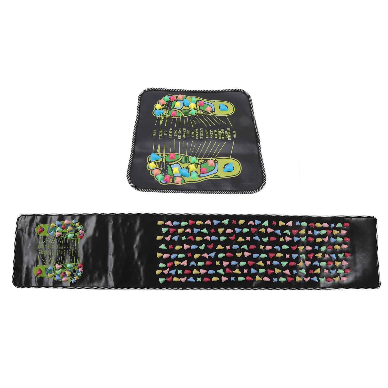 Reflexology Walk Stone Mat Simulation Cobblestone Foot Massage Mat Multipurpose Reduce Fatigue Fine Stitching for Foot Massage 35x35cm