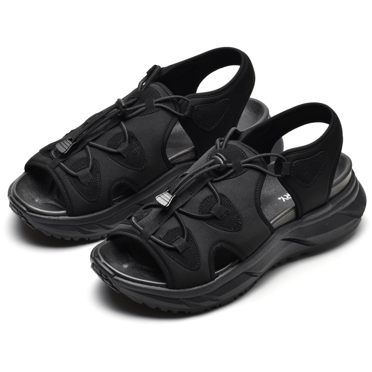 GERRY Sport Sandals for Platform Comfortable [YAMATOHEP] Men, Sandals, Leg-Lengthening, (Black, LL) чёрный