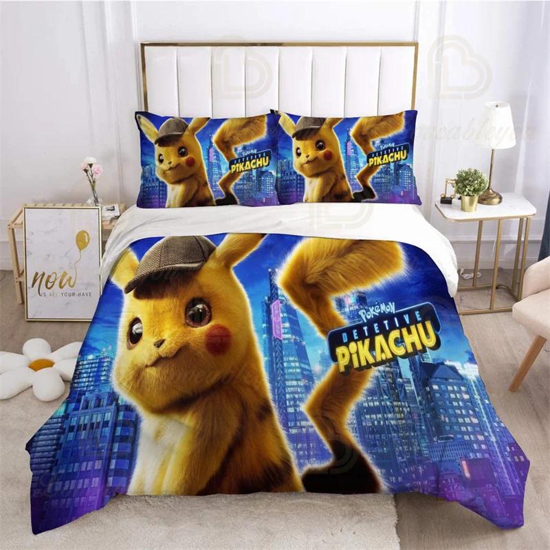 Mewtwo Bedding Set 3pcs EU AU US King Kids Duvet Cover Quilt Pillowcase Double Size Bedroom Bed Linen Decoration
