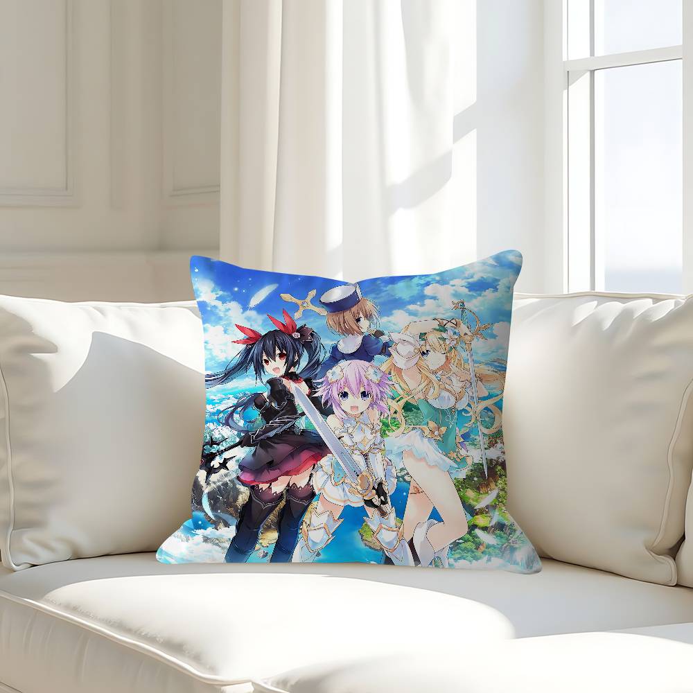 H-Hyperdimension N-Neptunia Pillow Case Removable Washable Cushion Cover – All-Season Soft Linen