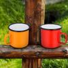 P&P CHEF Enamel Camping Mugs Set 12 Ounce, Coffee Camp Enamel Tea Cups for Indoor and Outdoor Activities, Wide Handle & Smooth Rim,Portable & Classic