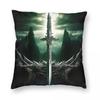 Fantasy Fiction Ancient Dragon Blade Square Pillowcase Polyester Linen Velvet Pattern Decor Throw Pillow Car Cushion Case 45X45