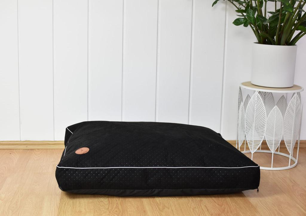 Mia Black Quilted Cushion - 85 X 70 X 10