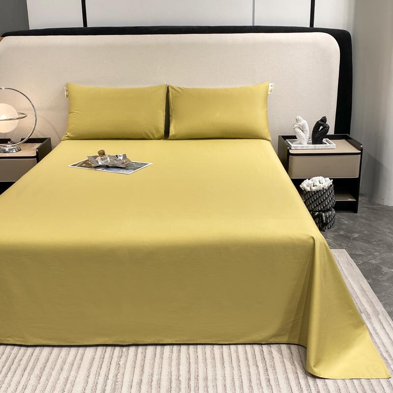Cotton Bed Flat Sheet for Double Bed Plain Solid Color Top Sheets Single/Queen/King Flat Bedsheets Home Bed Linen Sheets