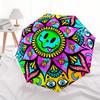 Psychedelic Mandala Automatic Folding Umbrella  Simple Eight Rib Design, Bright Color Pattern, Durable Iron Frame, Ideal for Travel and Outd