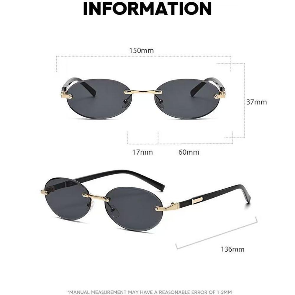 Uv400 Rimless Sunglasses Rimless Fashion Sunglasses Oval Frame Sunglasses Fashion Trendy Sun Glasses For Fashion Styling