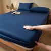 2026 Waterproof High-Rise Cotton Fitted Sheet Set - Plain Color, Summer-Ready, 3-Piece