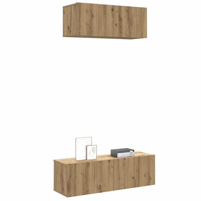 VidaXL Set of 2 Wall-Mounted TV Units Artisan Oak, TV Stand, Media Unit, TV Console, Hi-Fi Unit, Center 3329006
