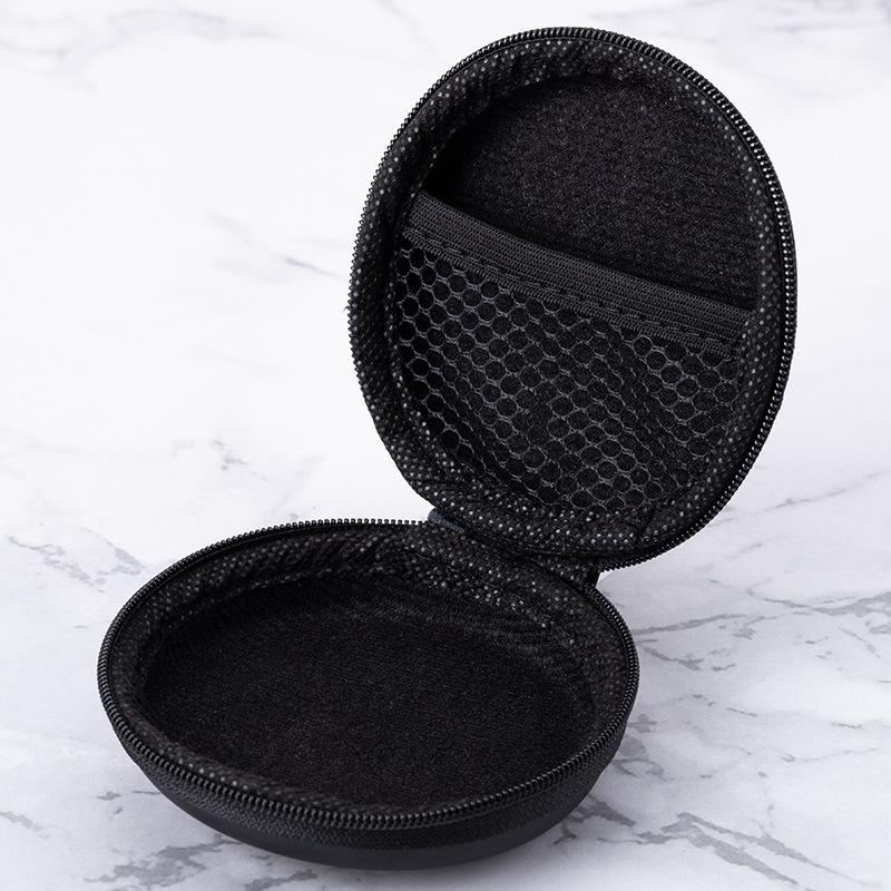 2pcs Earphone Storage Case PU Mini Carrying Hard Bag Box Case for Earphone Headphone Accessories Earbuds Memory Card USB Cable