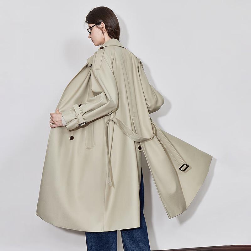 Chuyu Women's 2025 Winter Mid-Length Loose Trench Coat