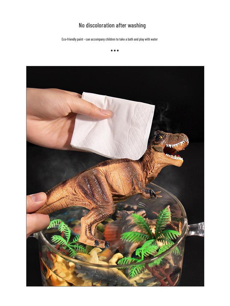 Dinosaur Toy Set: Tyrannosaurus & Triceratops Soft Rubber Figurines for Kids