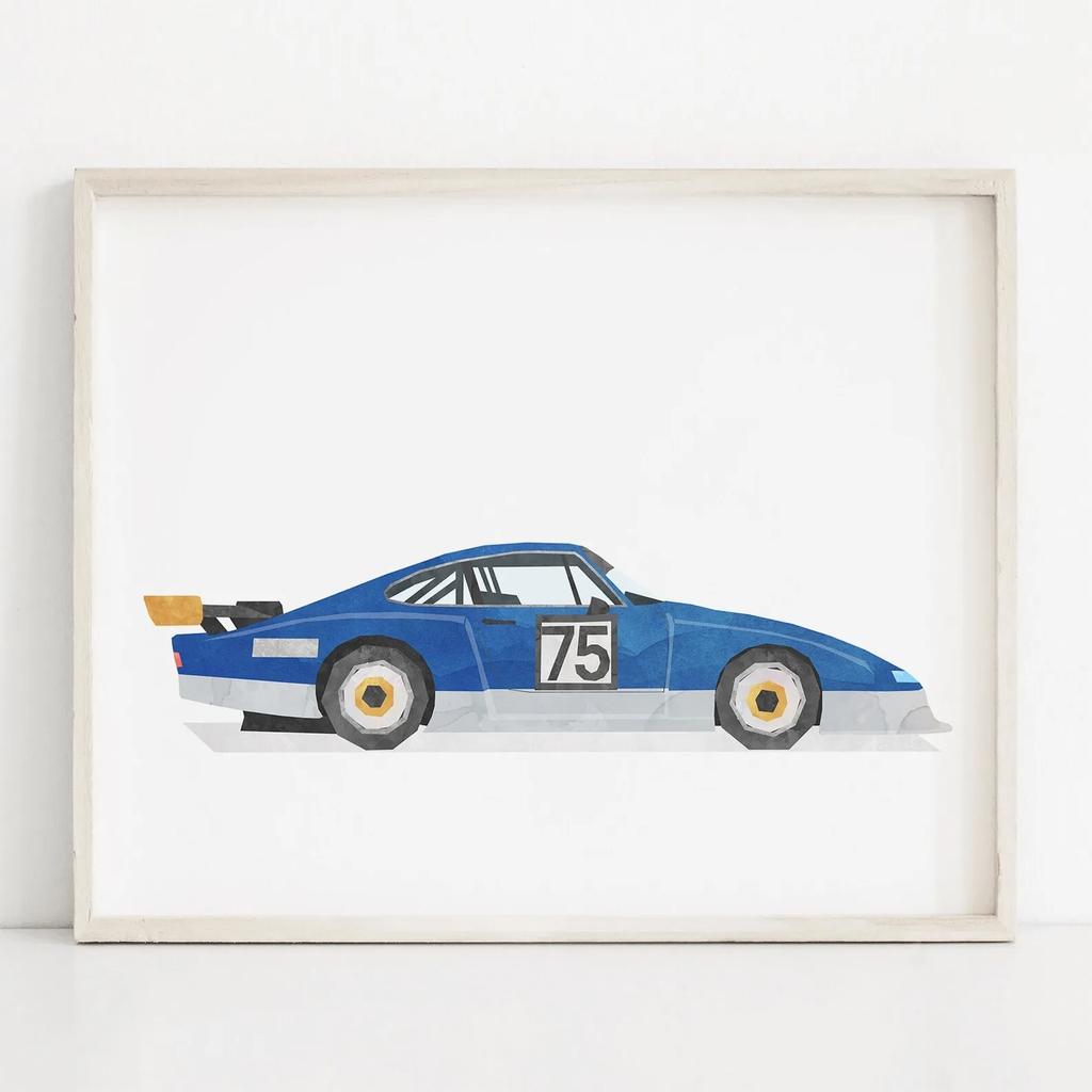 Auto Zug Motorrad Kinderzimmer Vintage Leinwand Kunst Gemälde Poster und Drucke Aquarell Wandkunst Bild für Heimdekoration Cuadros