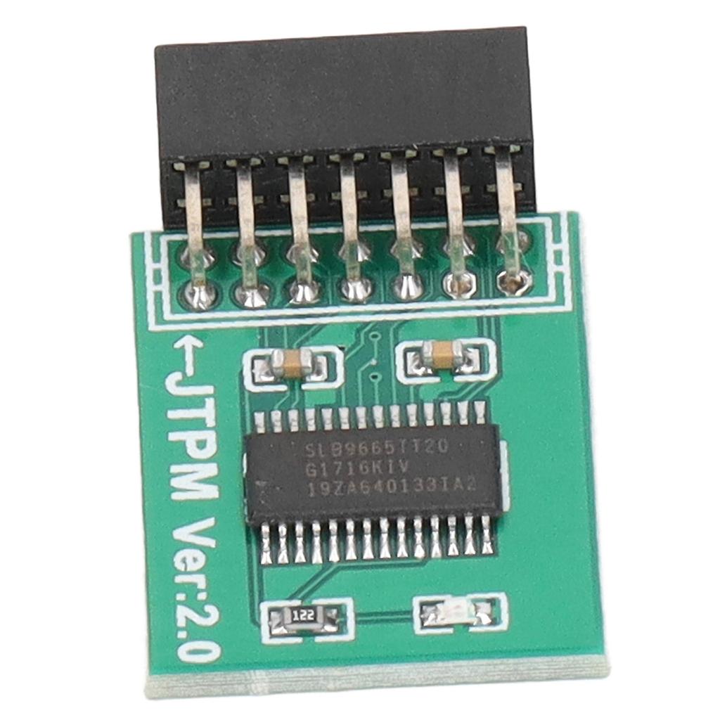 TPM 2.0 Module Strong Encryption 14 Pin LPC Interface TPM Module Board for Win11 Green TPM 2.0 Module