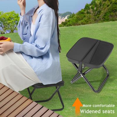 Portable Folding Stool Zipper Closure Ultralight Collapsible Stool Compact Design Camping Travel Fishing Hiking Chair