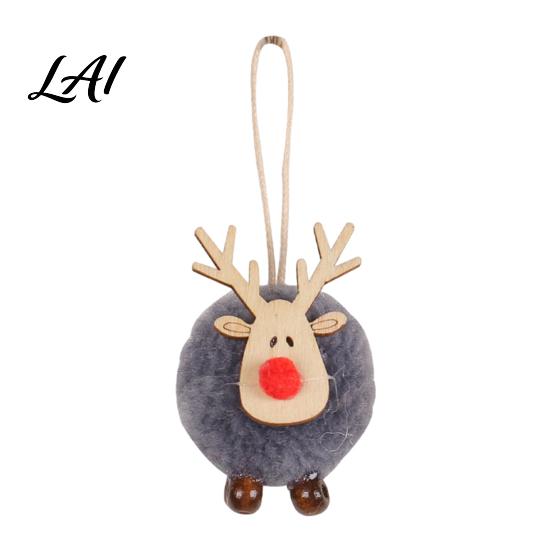 Winter Wonderland Party Supplies Christmas Felt Elk Hanging Ornaments Cute Fuzzy Pom Reindeer Adorable Deer Ornaments for Windows Pendant,