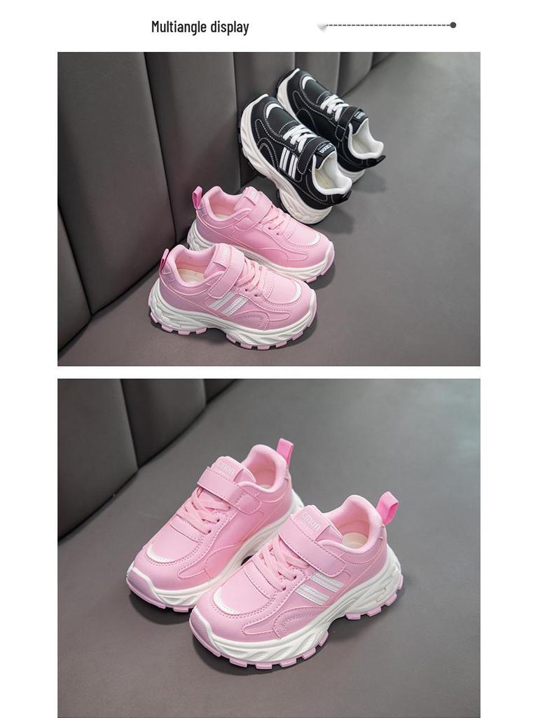Kids' Leather Sports Shoes - Autumn/Winter New Style for Girls and Boys, Running & Casual, Toddler To Middle Child Sizes