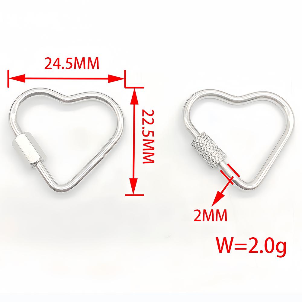 

Stainless Steel Heart Oval Screw Locking Clasp Carabiner Clasps Hook Connector for Necklace Bracelet Keychain DIY Jewelry Making