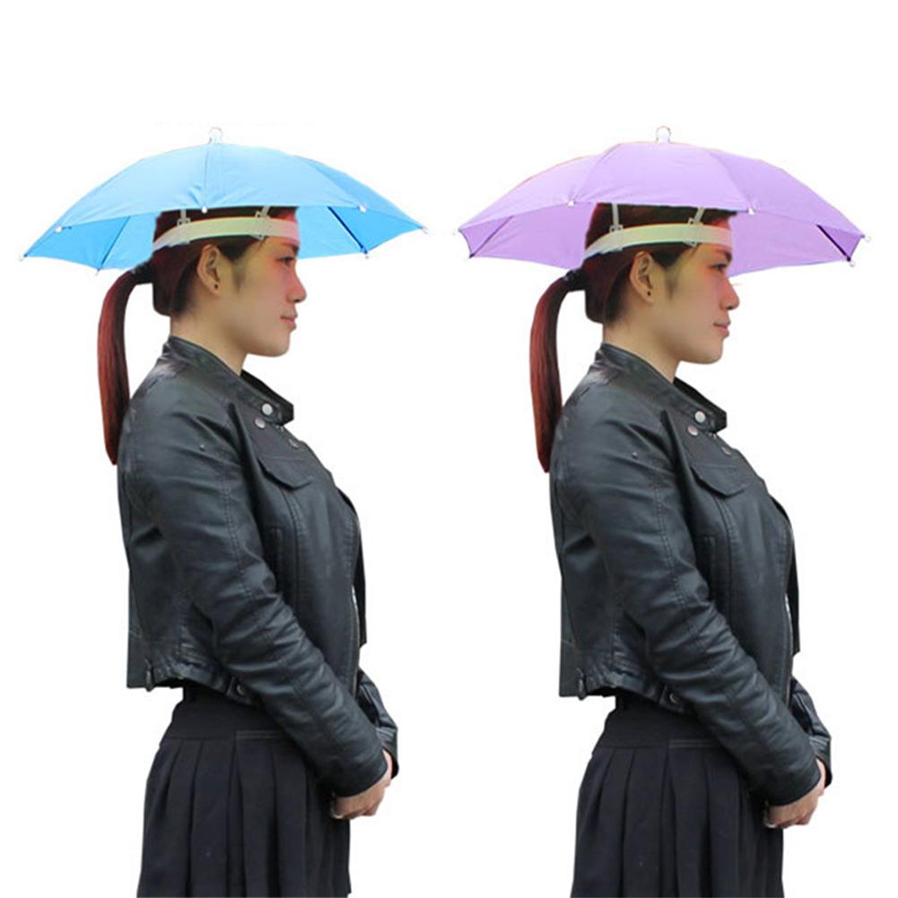 55/65cm Portable Outdoor Umbrella Hat Cap Folding Women Men Umbrella Fishing Hiking Golf Beach Headwear Handsfree Umbrella