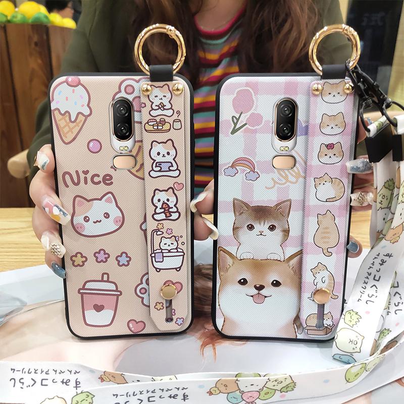 Anti-dust Cartoon Phone Case For OnePlus 6/1+6 Dirt-resistant Kickstand Ring Protective Waterproof Cute Shockproof