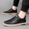 New Shoes for Men Genuine Leather Casual Shoes Flat Skateboard Shoes Fashion Cow Leather Slip-on Sneaker