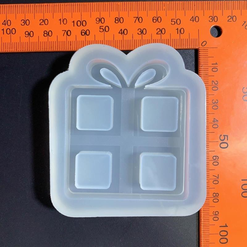 Present Box Silicone Mold Quicksand Epoxy Casting Molds Resin Shaker Mold DIY Pendant Keychain Jewelry Making Mold