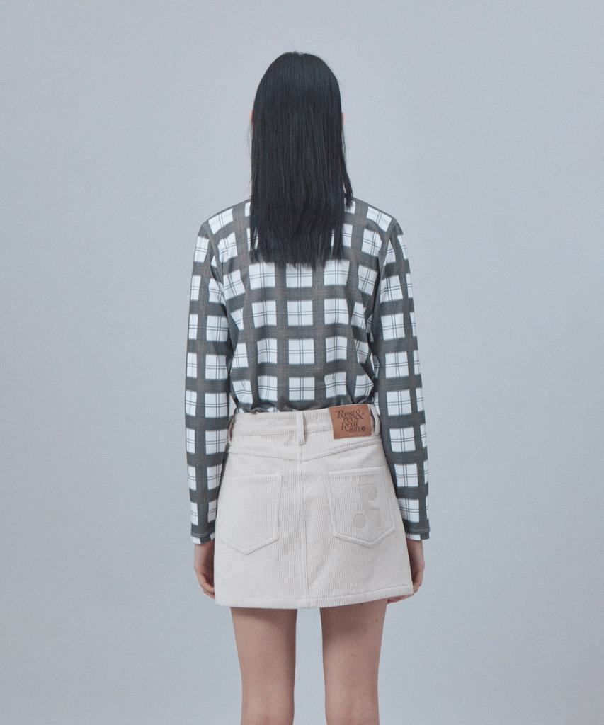 Rest And Recreation Check Pattern Long Sleeve Top - Black