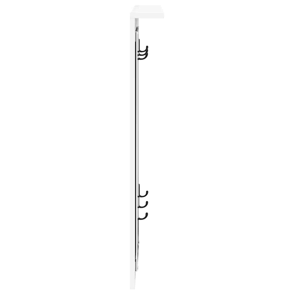 Wall Mounted Coat Rack with Shelf White 84 X 10 X 80 Cm