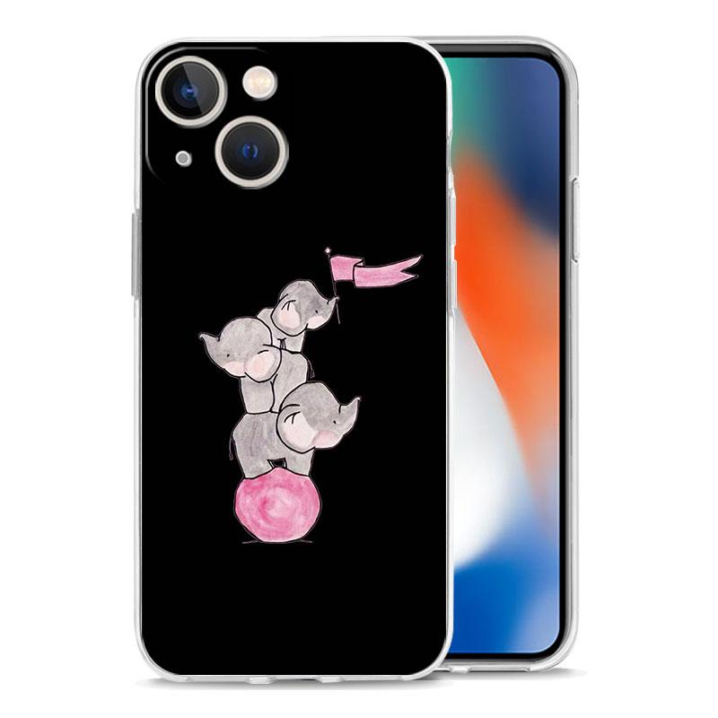 Phone Case For iPhone 15 14 13 12 Mini 11 Pro Max XS X XR 7 8 Plus Clear Shockproof Silicone TPU Cover Couple Style Cartoon