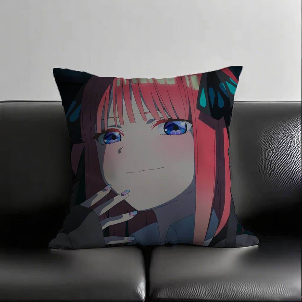 Nakano Nino LOVE Anime The Quintessential Quintuplets Pillow Case Fashion Square Pillowcase Sofa Room Ins Decoration Leisure