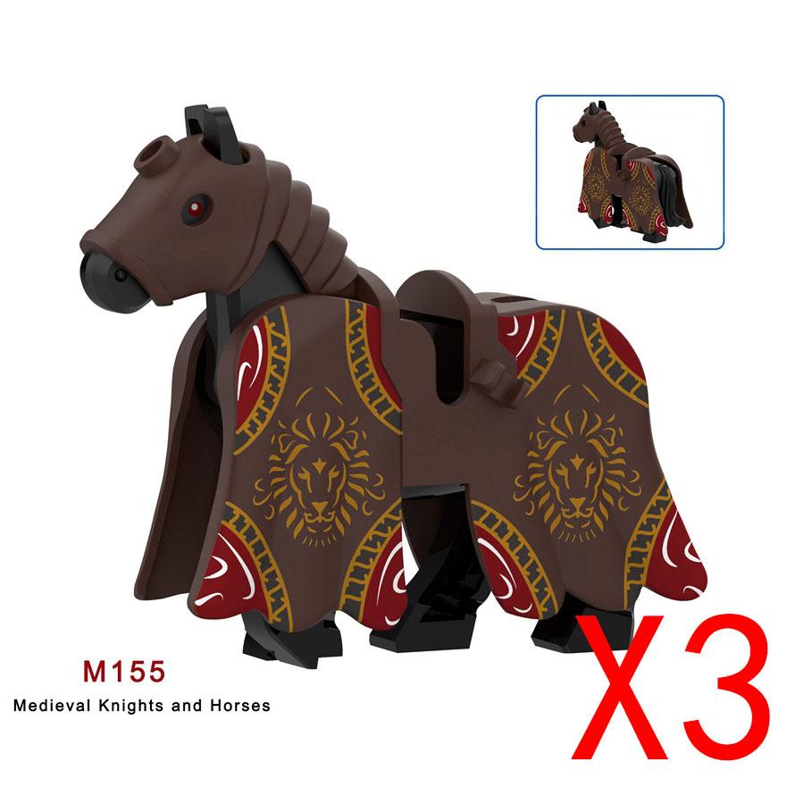 Military Building Blocks Medieval Solider Knights Equipments Mount War-Horse Wolf Flag Vests Shields Fiery Dragon Mini Blocks