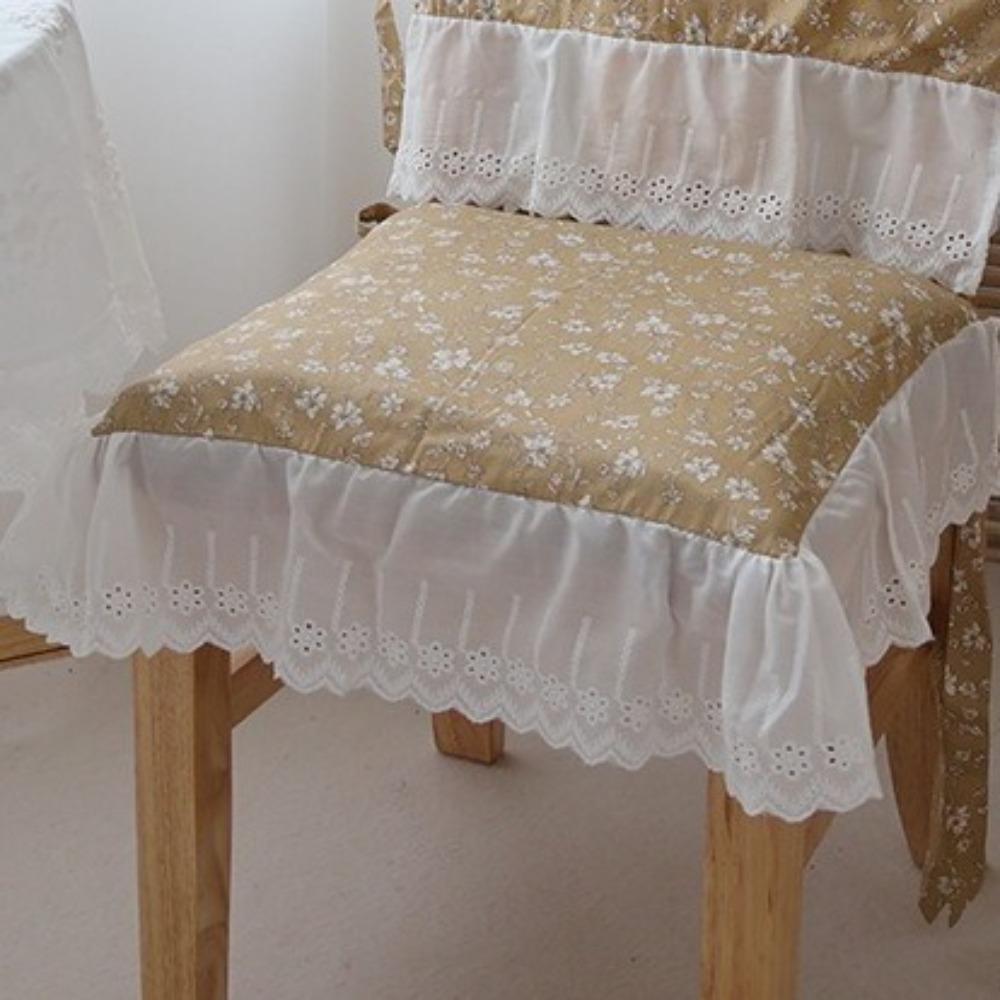Ruffle Design Dining Chair Backrest Cover Comfortable Embroidered Lace Chair Cover Wedding