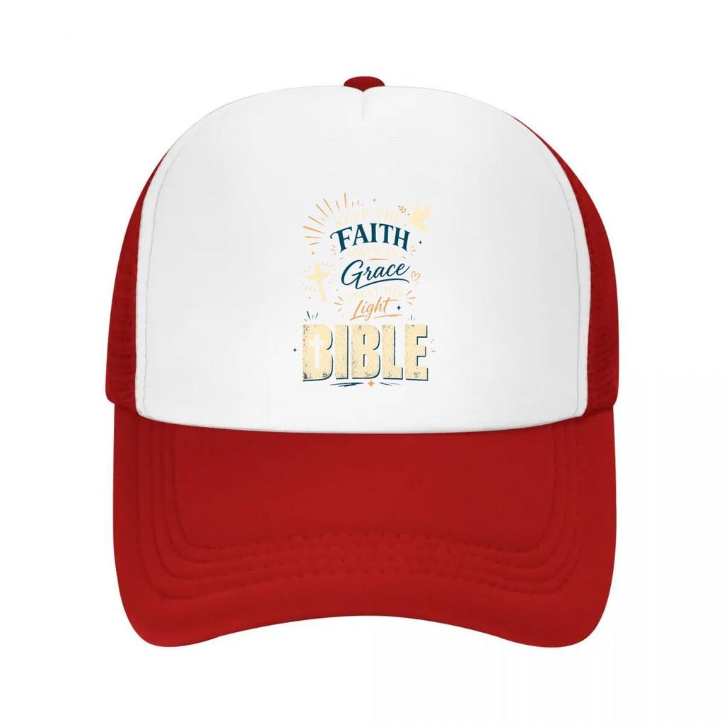 Radiant Scripture Faith Typography B Mesh Baseball Cap Casual Hat Outdoor For Womens Unisex FeUnisex