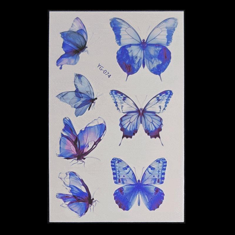 's New Fluorescent Butterfly Tattoo Sticker Music Festival KTV Concert Party Disposable Waterproof