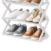 4 Tier Foldable Shoe Rack Space Saving   Standing Shoe Storage   for Closet Hallway Entryway Bedroom