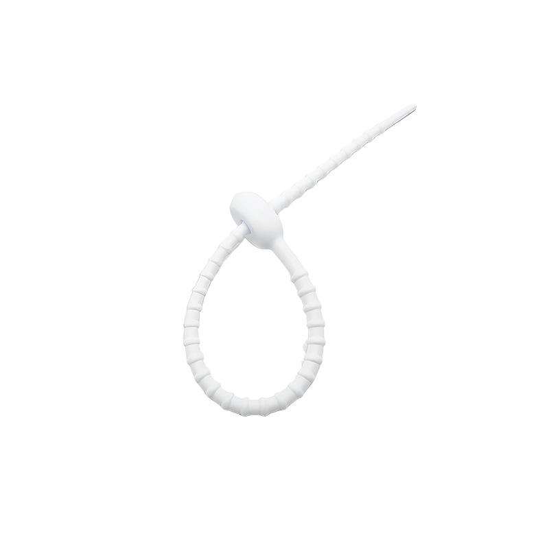 Multicolor TPR Silicone Zip Ties: Elastic Self-Locking, Reusable Cable Organizers & Keychain Pendants.