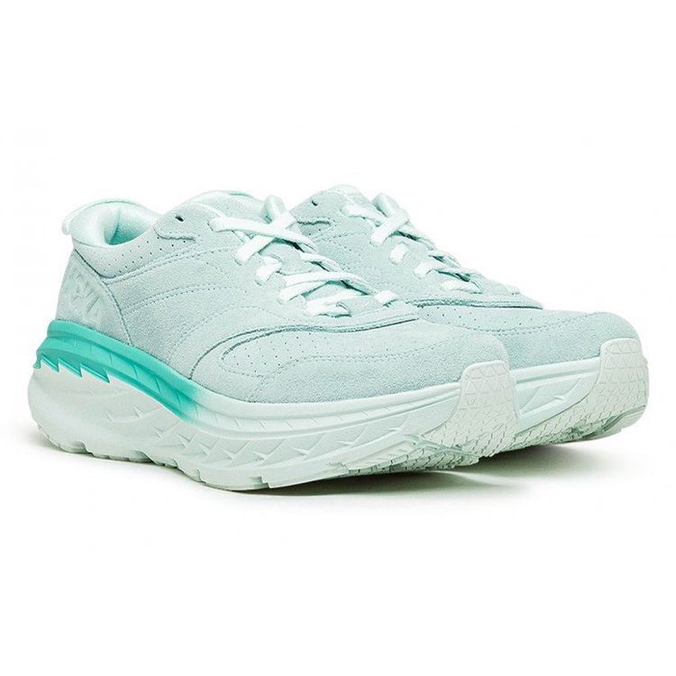 HOKA Bondi L Suede Blue Glass Sneakers Unisexe Atlantis 1122572-BGAT