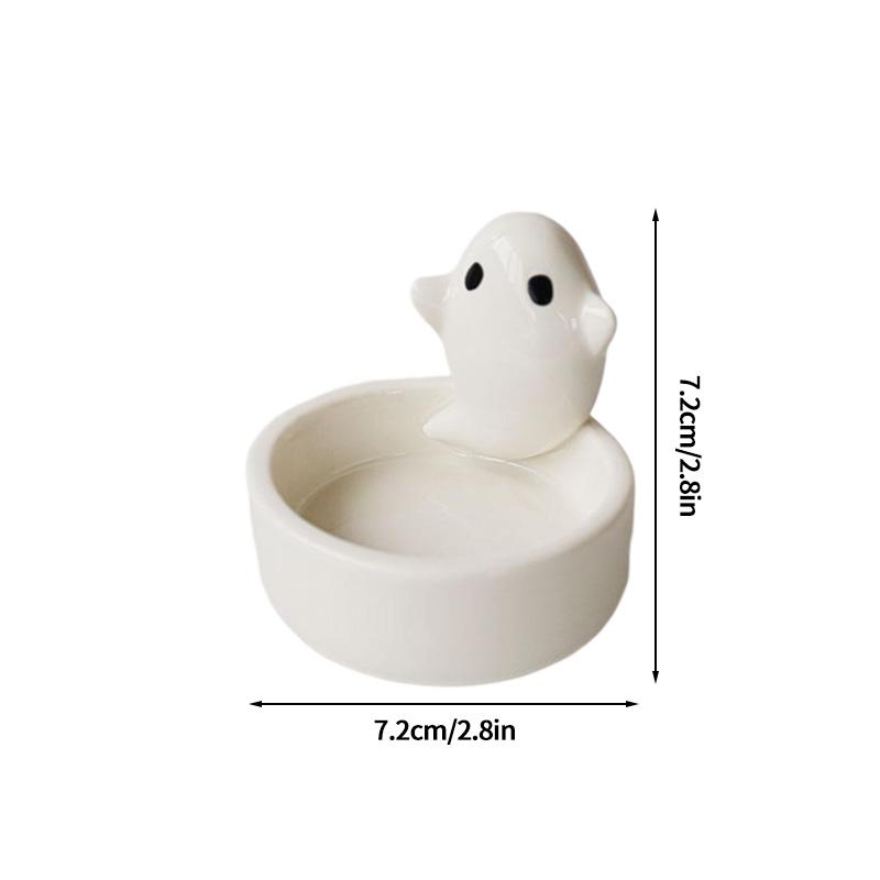 2026 Halloween Ghost Candle Holder Cartoon Ceramic Candlestick Holder for Home Party Decoration Festival Scented Candle Ornament