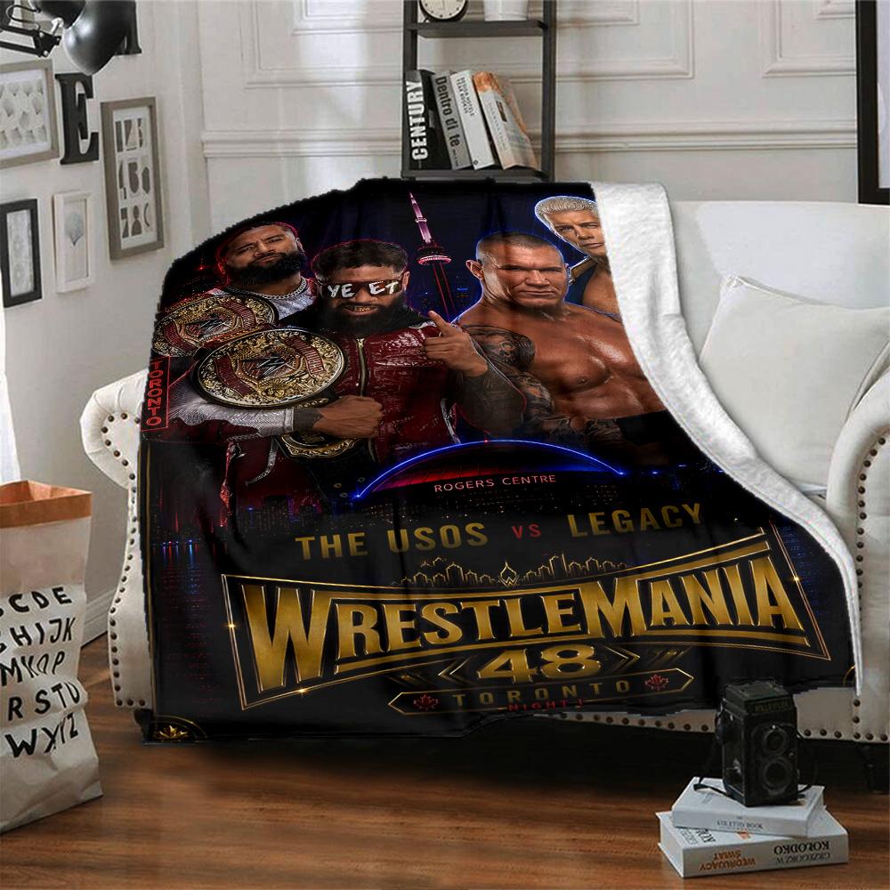 Wrestlemania Blanket Durable Comfort Perfect for Bed Office Chair Chair All-Season Use Modern Style Suitable for Gifting Relatives and Friends