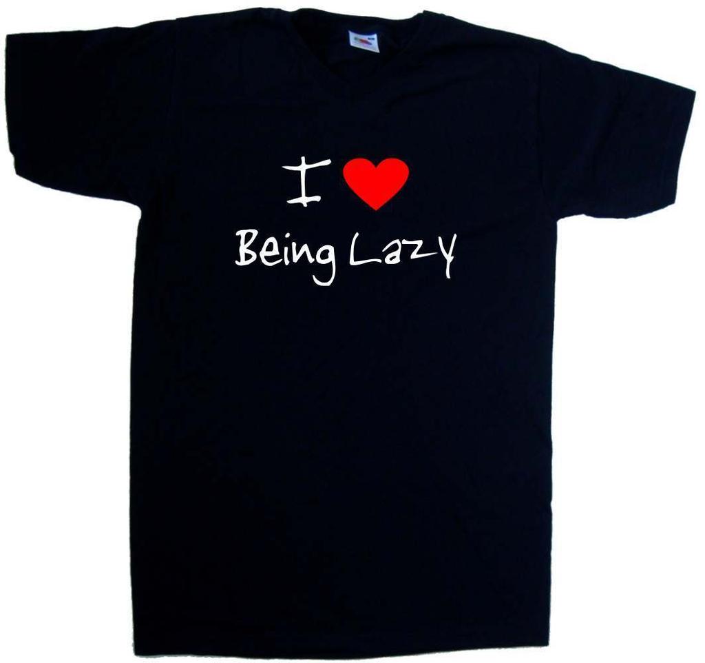 I Love Heart Being Lazy V-Neck T-Shirt