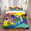 Colorful Rainbow Friends Characters Print 3Pcs Bedding Set,Duvet Cover with 2 Bedro,Pillowcase Home Birthday Gift