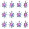 12Pcs Rainbow Color Alloy Pendants Cadmium Free & Nickel Free & Lead Free Sun Charms Rainbow Color 27.5x24x2mm Hole: 1.8mm