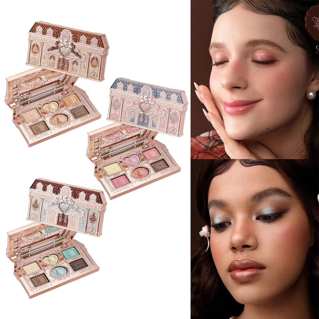 Flower Knows Sweetie Bear 6 Color Eyeshadow Palette Matte Shimmer Glitter Vegan Cruelty Free Waterproof High Pigment eyeshadow