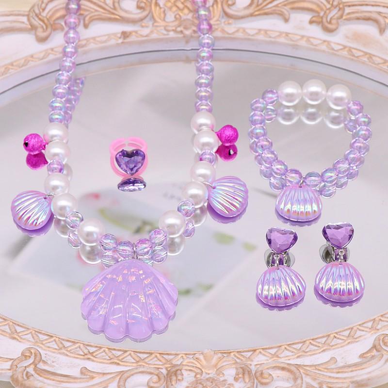 

Детские аксессуары для ожерелья, Ракушка, Барби розовый, Милые украшения для девочек, Браслет-ожерелье из искусственного жемчуга