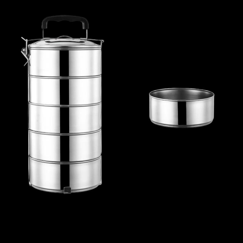 Debo Outdoor Thickened Stainless Steel 5-Layer Lunch Box with Handle