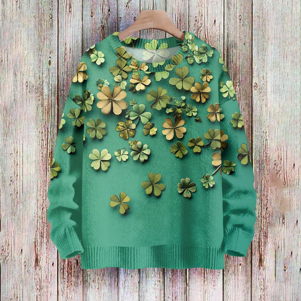 Happy  Sweatshirts For Women Knit Sweater Cute Shirt Fall Crewneck Pullover Tops