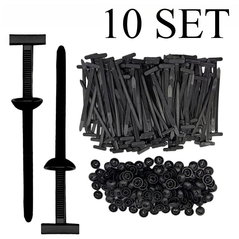 300 STÜCKE Nylon Universal Kabelbinder Schnalle Schwerlast Selbstsichernde Kabelbinder Halter mit Stiftbefestigungen Karosserie UV-Beständige Kabelbinder