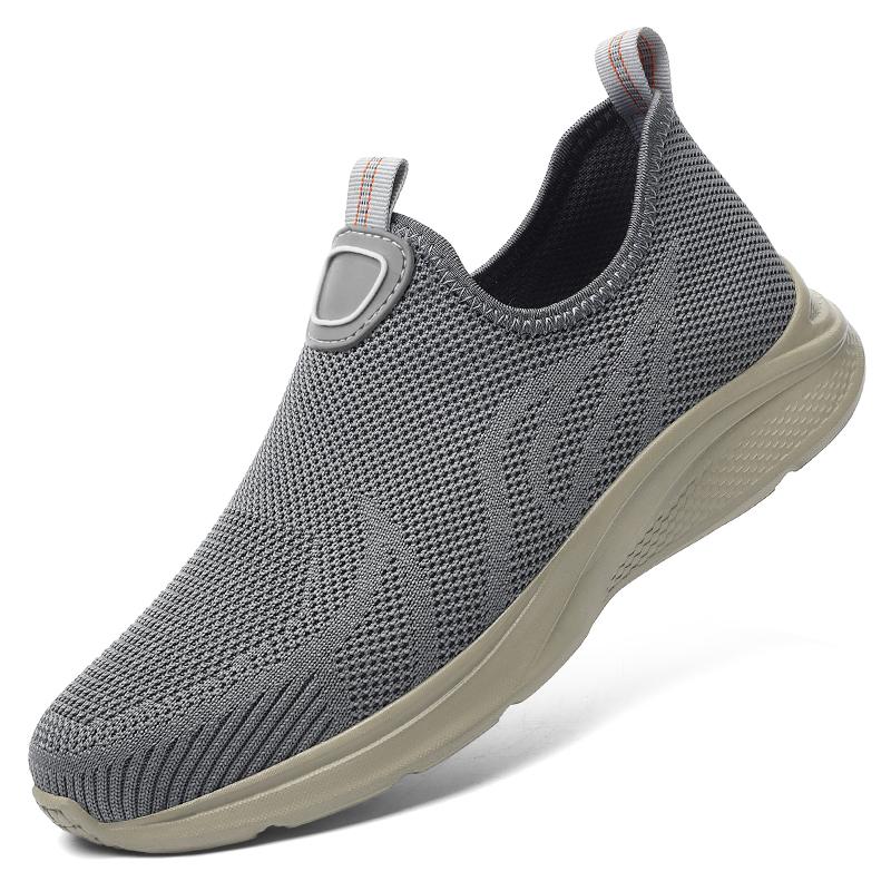 

Lightweight Mesh Shoes Men Breathable Hiking Casual Shoes Slip-On Driving Shoes Male Comfortable Loafers Summer All-match Flats 44 серый